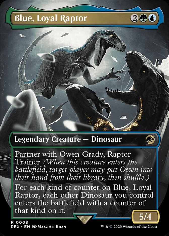 Blue, Loyal Raptor - Borderless