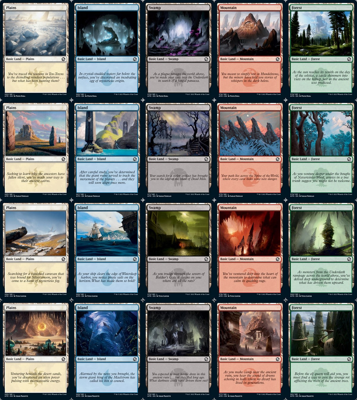 Forgotten Realms Basic Land set (1 each of 20)