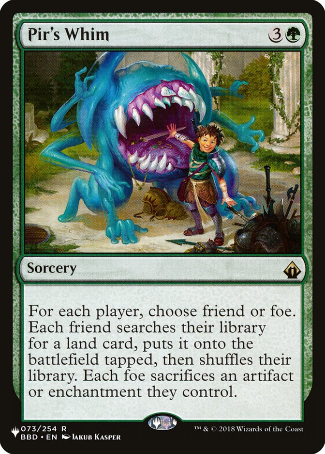 Pir's Whim - The List