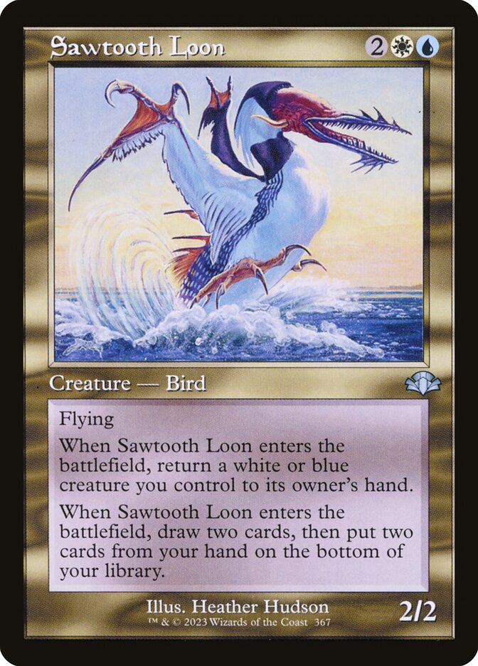 Sawtooth Loon - Retro Frame - Foil