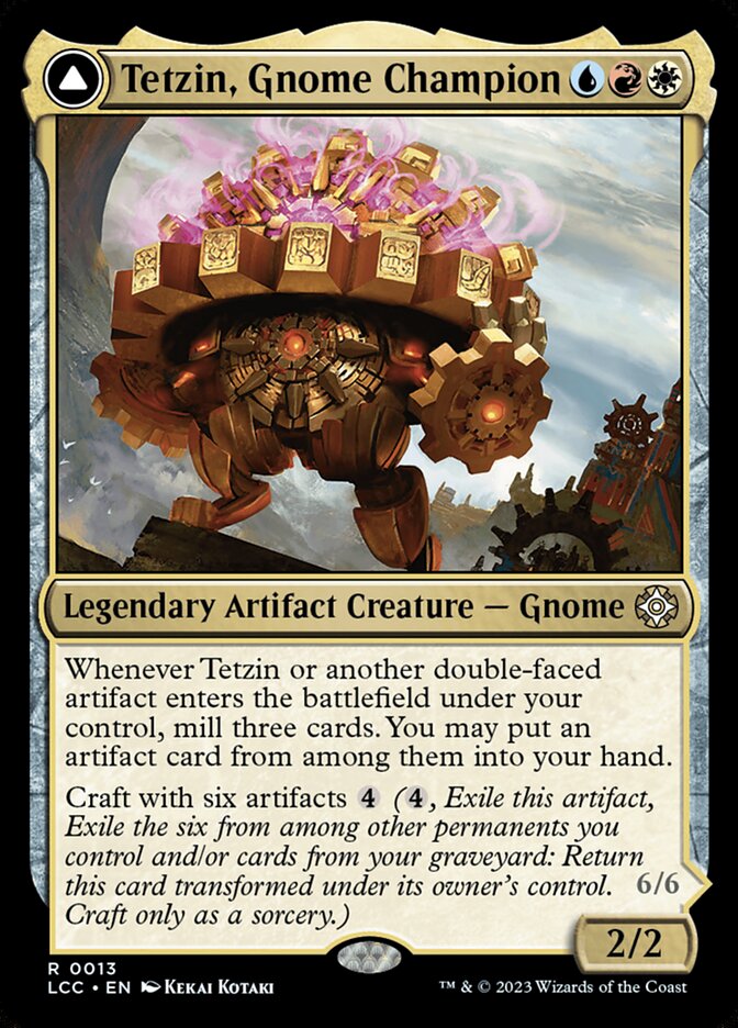 Tetzin, Gnome Champion // The Golden-Gear Colossus - Foil
