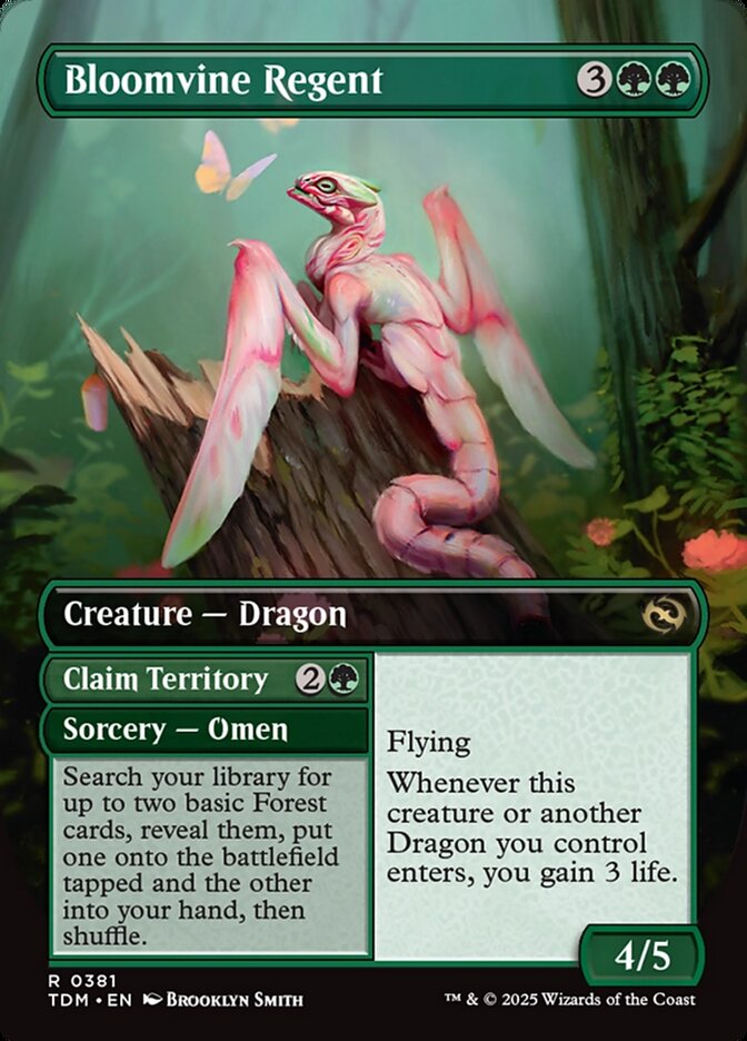 Bloomvine Regent // Claim Territory // Bloomvine Regent - Borderless Reversible Dragons