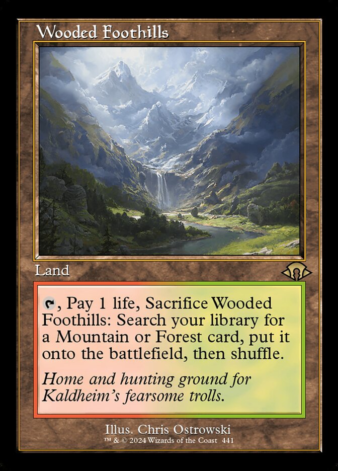 Wooded Foothills - Retro Frame - Foil