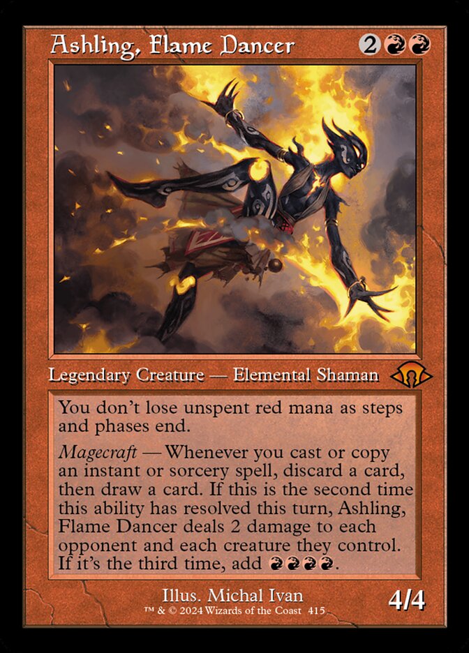 Ashling, Flame Dancer - Retro Frame - Foil