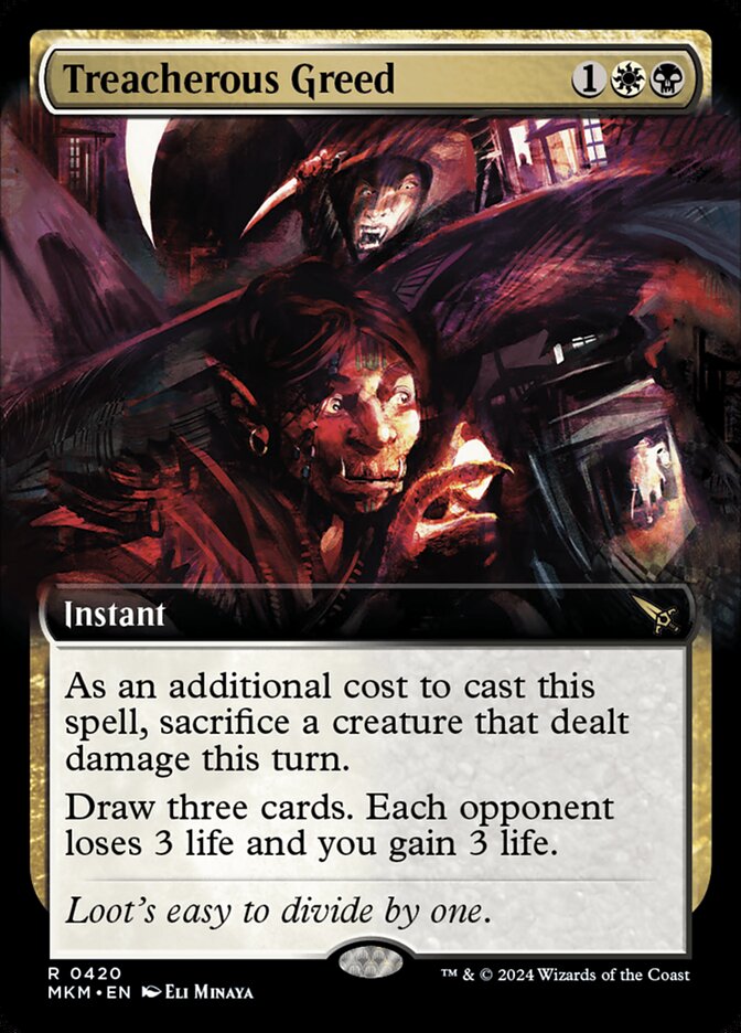 Treacherous Greed - Extended Art - Foil