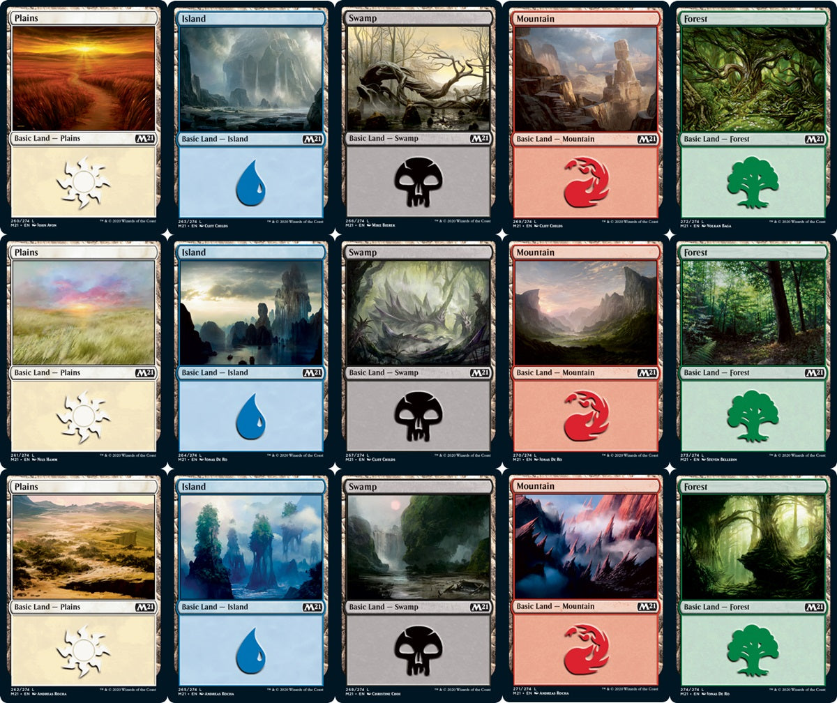 Core 2021 Basic Land Set (1 each of 15)