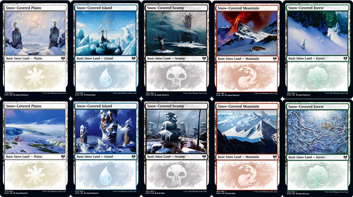 Kaldheim Snow Covered Basic Land set (1 each of 10)