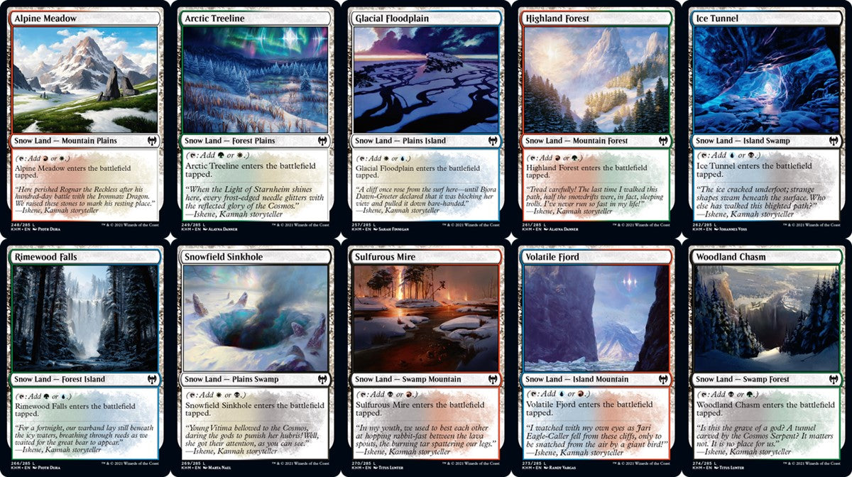 Kaldheim Snow Covered Dual Land set (1 each of 10) - Foil