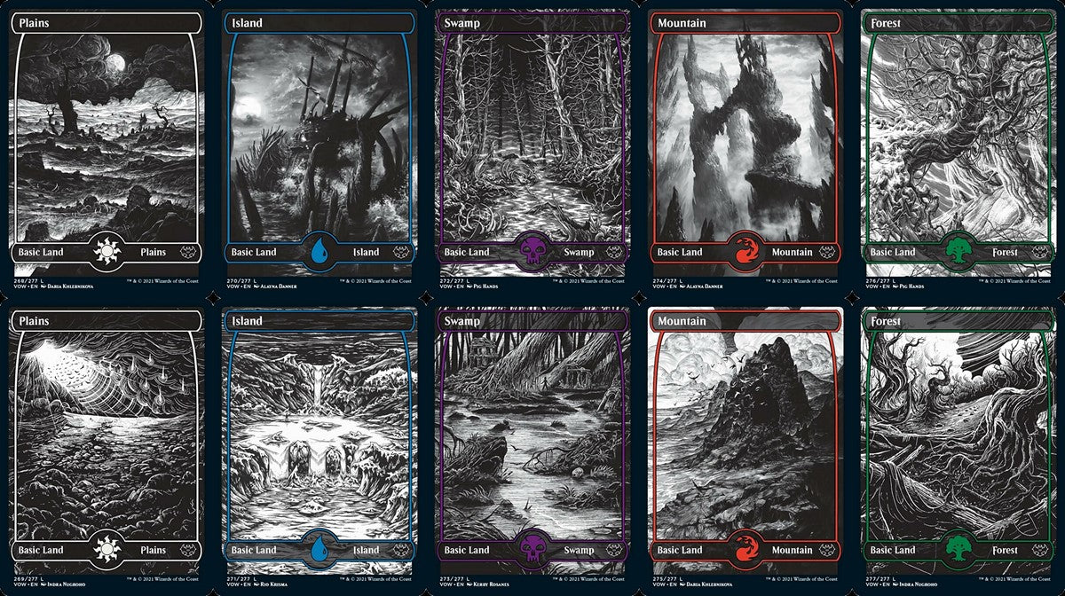 Innistrad: Crimson Vow Land set (1 each of 10) - Full Art - Foil