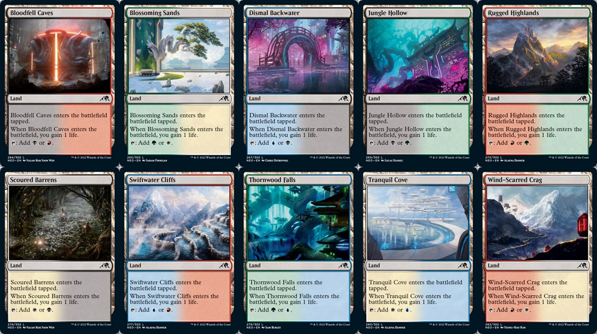 Kamigawa: Neon Dynasty Dual Land set (1 each of 10) - Foil