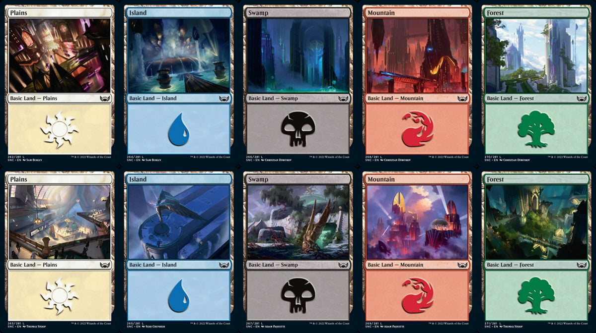 Streets of New Capenna Basic Land set (1 each of 10) - Foil