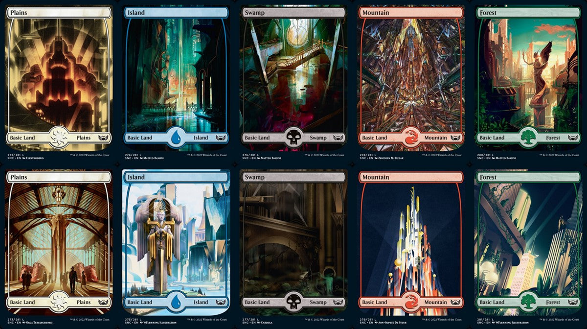 Streets of New Capenna Full Art Land set (1 each of 10) - Full Art - Foil
