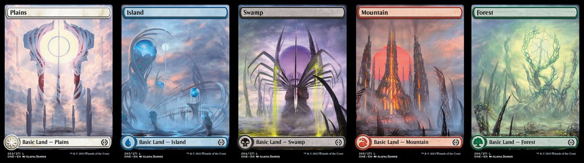 Phyrexia: All Will Be One Full Art Land set (1 each of 5) - Full Art - Foil