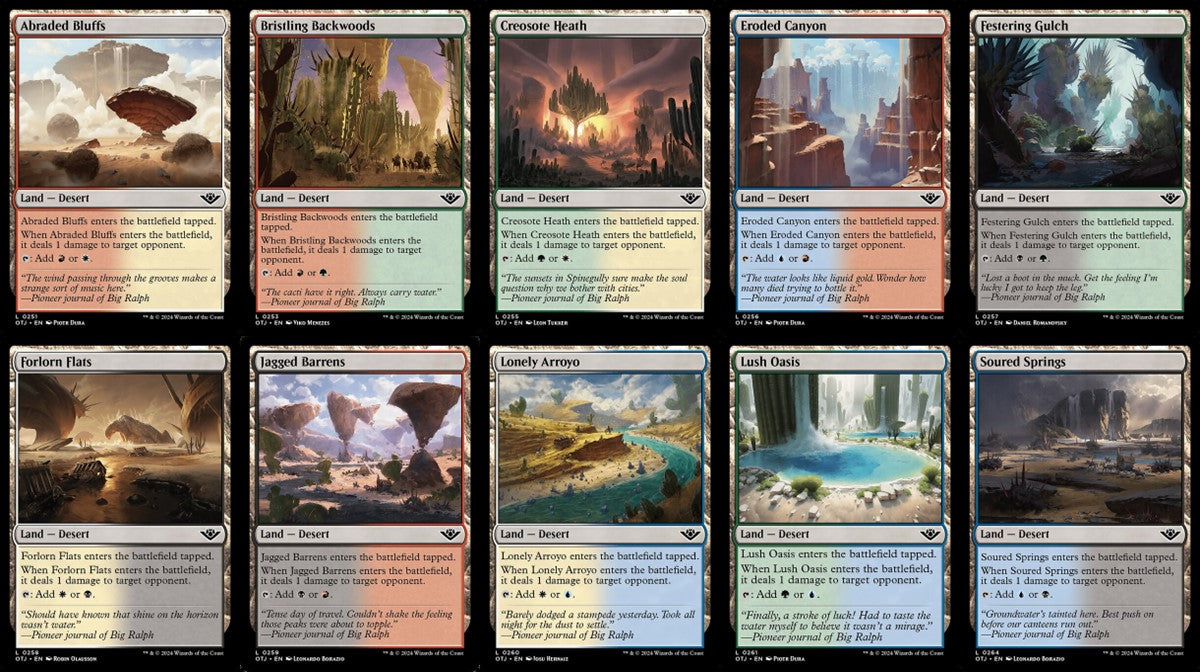 Outlaws of Thunder Junction Dual Land set (1 each of 10) - Foil