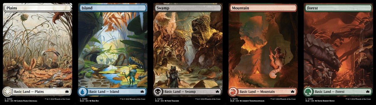 Bloomburrow Full Art [Autumn] Land Set (1 each of 5) - Full Art - Foil