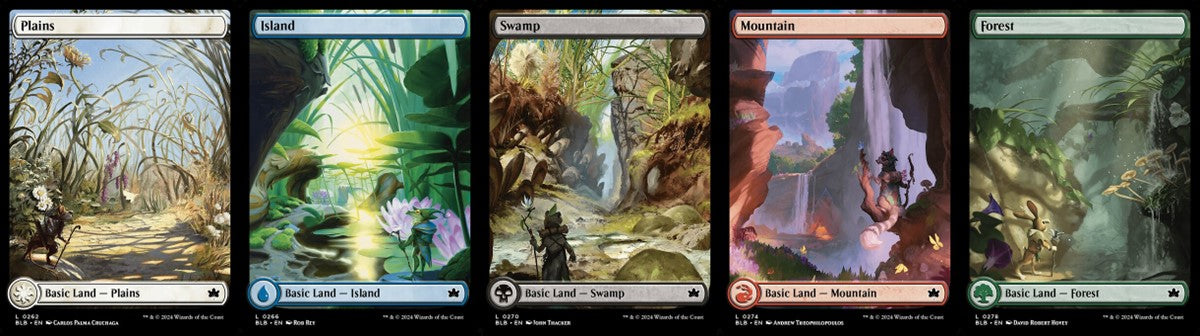 Bloomburrow Full Art [Spring] Land Set (1 each of 5) - Full Art - Foil