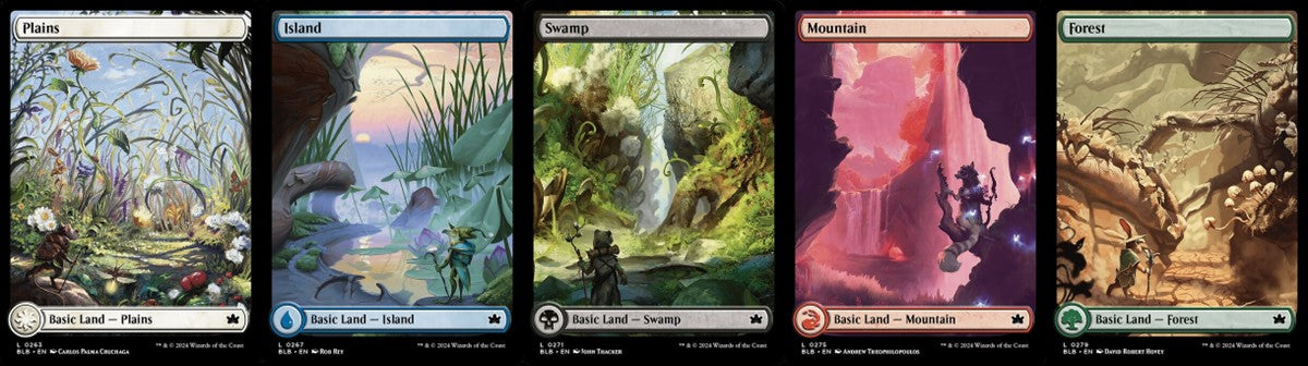 Bloomburrow Full Art [Summer] Land Set (1 each of 5) - Full Art