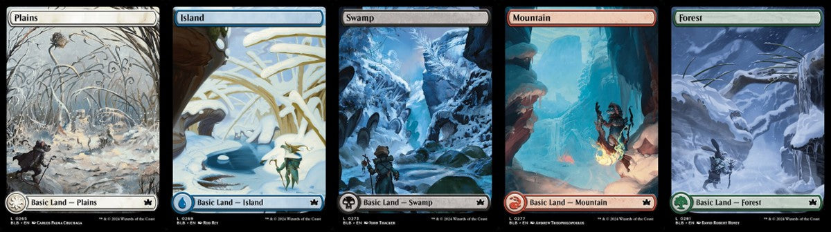 Bloomburrow Full Art [Winter] Land Set (1 each of 5) - Full Art