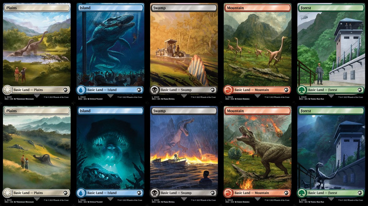 Jurassic World Reversable Full Art Land set (1 each of 5) - Full Art