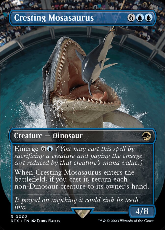 Cresting Mosasaurus - Borderless - Foil