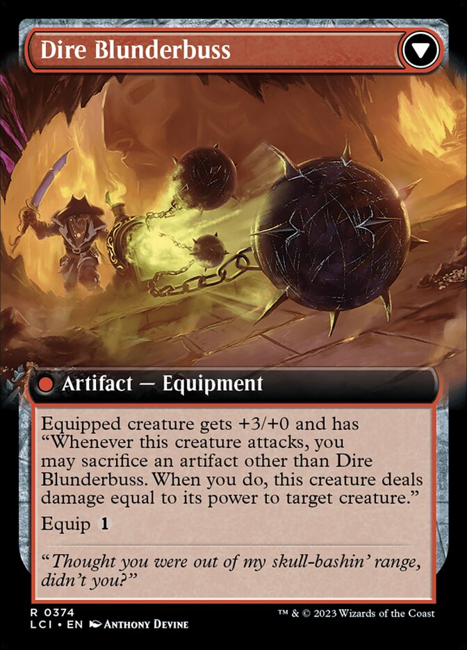 Dire Flail // Dire Blunderbuss - Extended Art - Foil