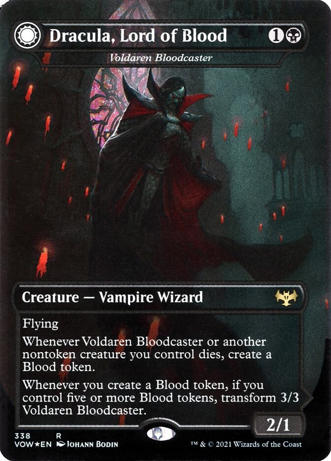 Dracula, Lord of the Blood // Dracula, Lord of Bats (Voldaren Bloodcaster // Bloodbat Summoner) - Borderless Dracula Series - Foil