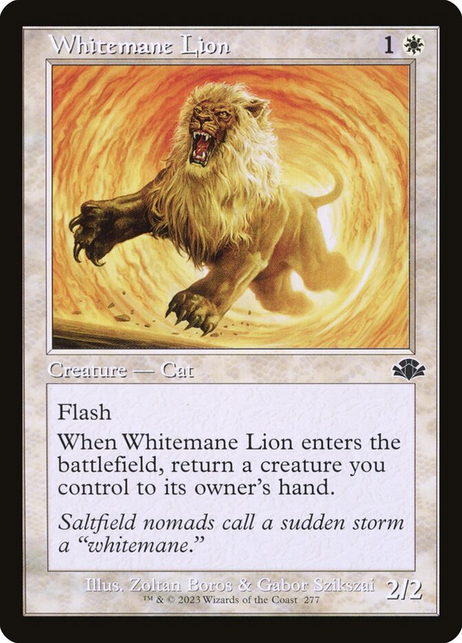 Whitemane Lion - Retro Frame - Foil