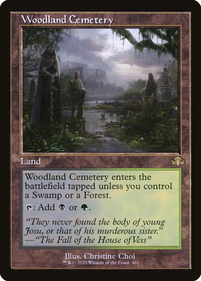Woodland Cemetery - Retro Frame - Foil
