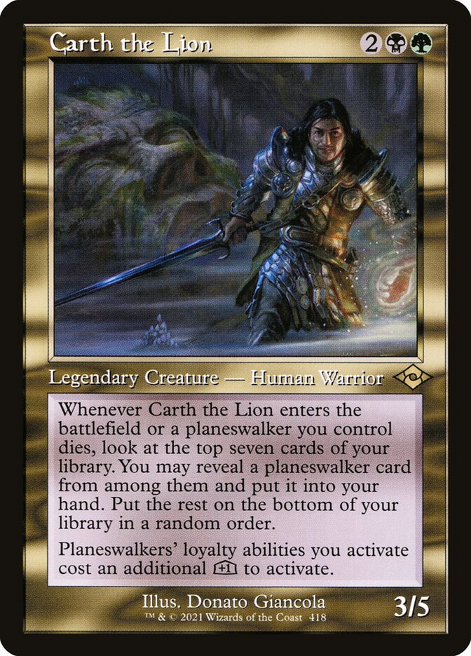 Carth the Lion - Retro Frame - Foil