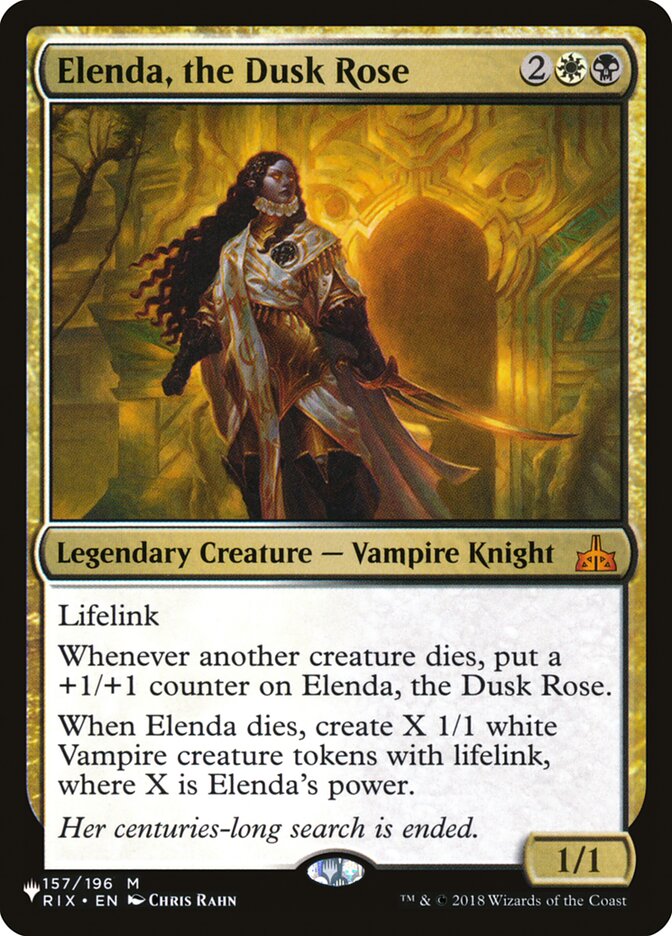 Elenda, the Dusk Rose - The List