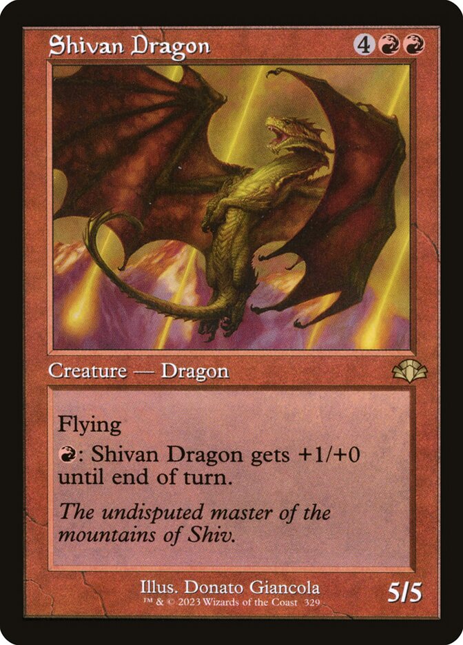Shivan Dragon - Retro Frame - Foil