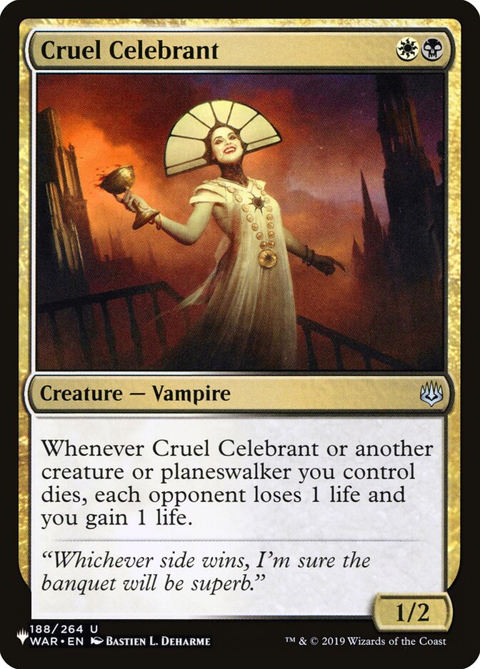 Cruel Celebrant - The List