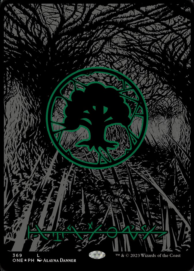 Forest - Oil Slick - Phyrexian - Foil