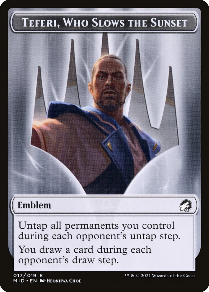 Teferi, Who Slows the Sunset Emblem - Borderless