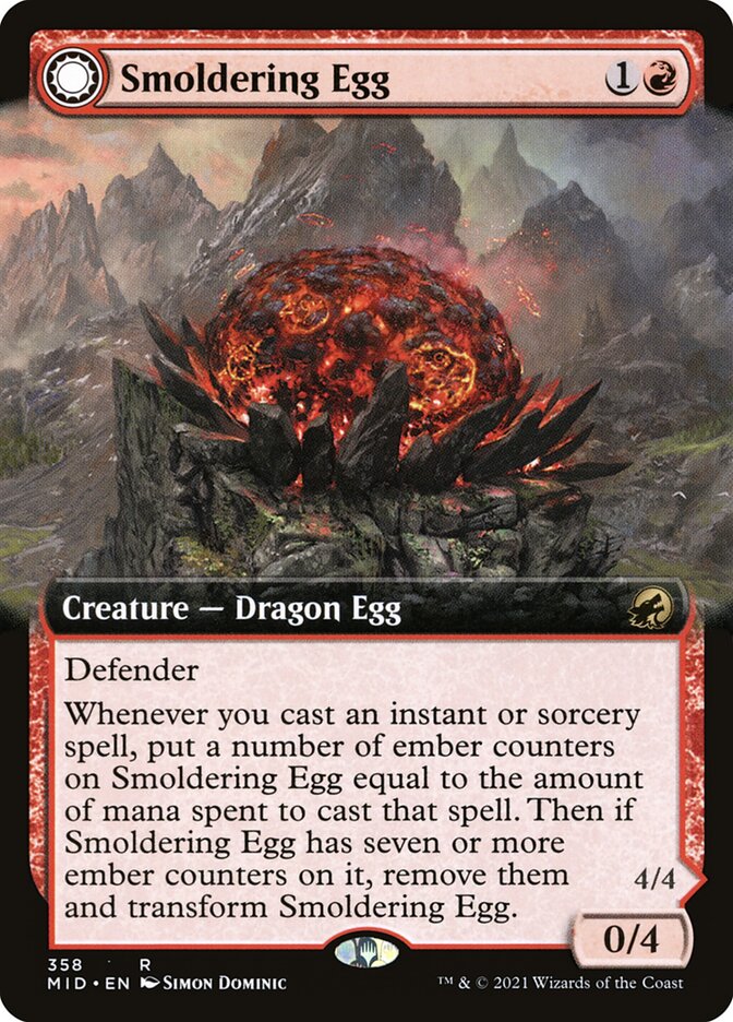 Smoldering Egg // Ashmouth Dragon - Extended Art