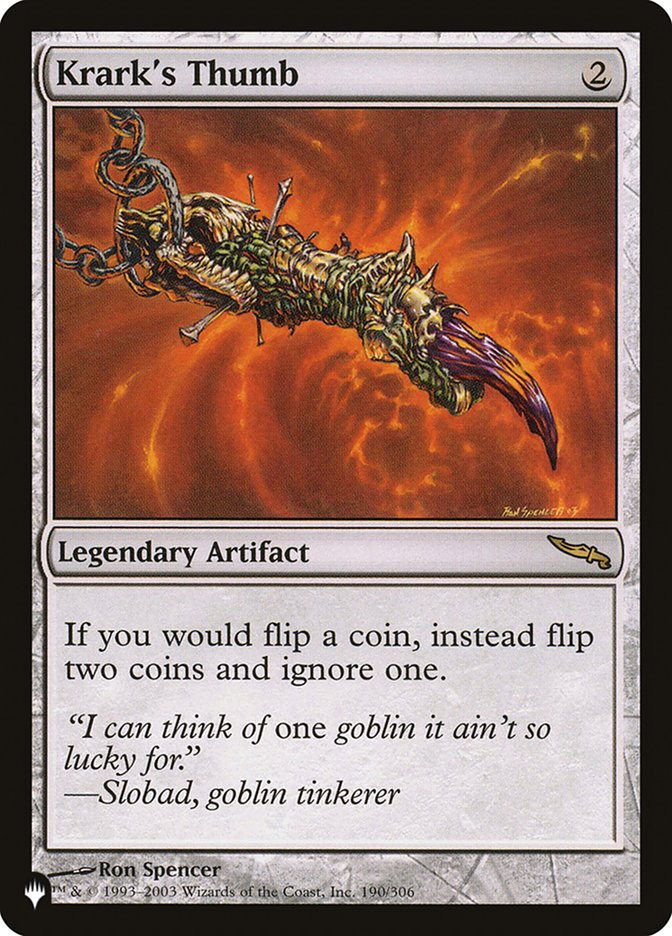 Krark's Thumb - The List