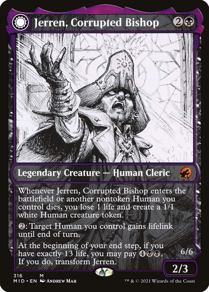 Jerren, Corrupted Bishop // Ormendahl, the Corrupter - Foil