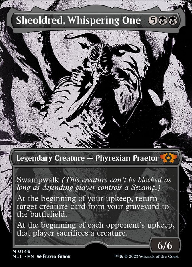 Sheoldred, Whispering One - Borderless Halo Foil