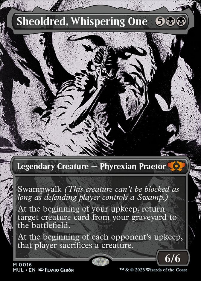 Sheoldred, Whispering One - Borderless - Foil