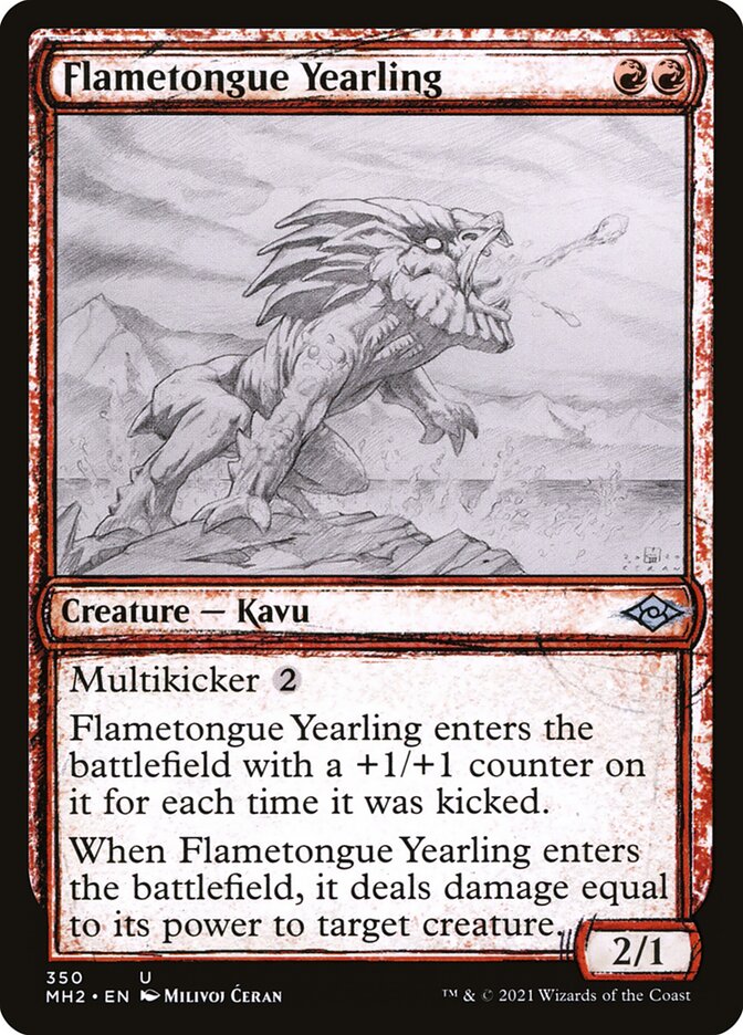 Flametongue Yearling - Sketch Art - Foil